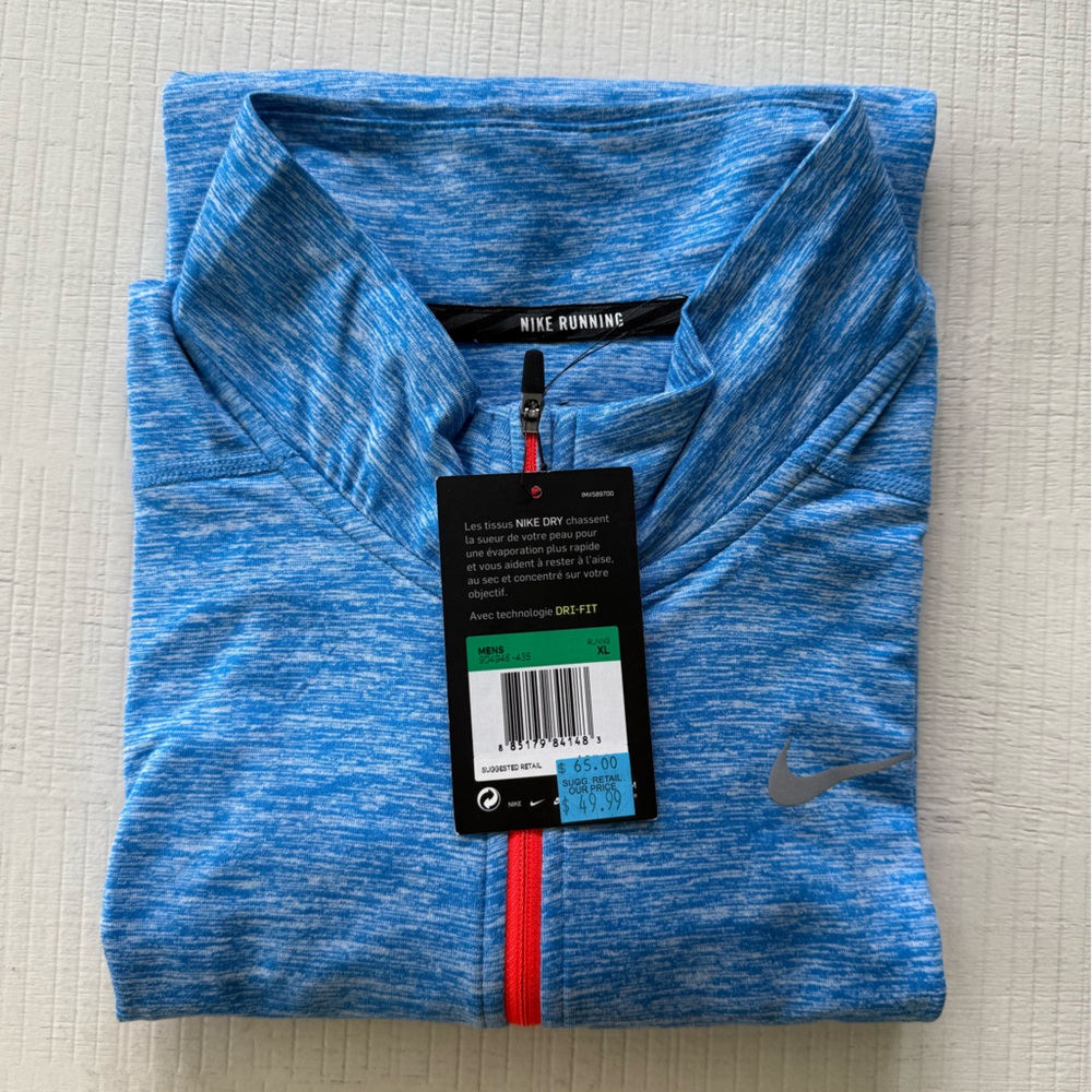 Nike Blue Running Shirt with Red Accent